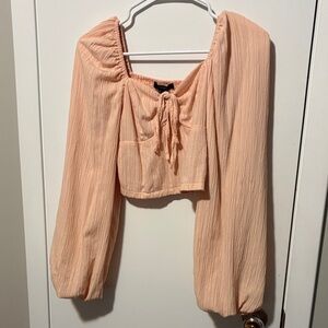 Forever 21 Peach Puff Sleeve Blouse